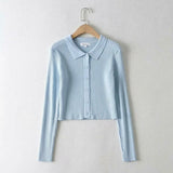 Women Polo Knitted Cardigan Coat