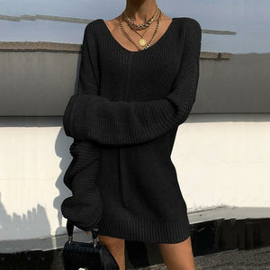 Loose Knitted Sweater Dress