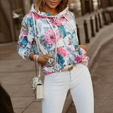 Print Hooded Winter  Long Sleeve Sweatshirt Loose Streetwears