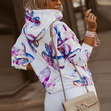 Print Hooded Winter  Long Sleeve Sweatshirt Loose Streetwears