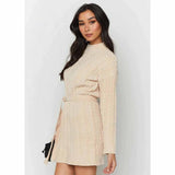 Autumn Winter Long Sleeve Sexy High Waist Knitted Short Dress