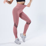 Women Leggings Fitness High Waist Push Up Patchwork Hollow Out Spandex Leggin Seamless Femme Leggings